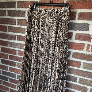 Chico's Animal Print Pleated Skirt